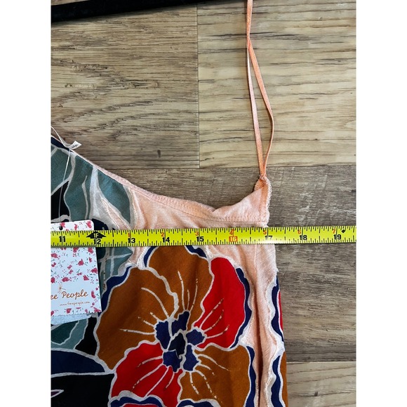 Free People Annka Peach One-Shoulder Top Size Small Tropical Resortwear Boho NEW - Picture 11 of 11